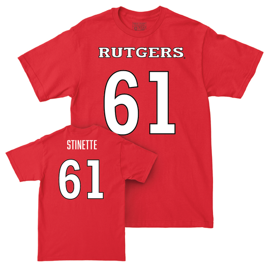 Red Football Shirsey Tee - Emir Stinette | #61 Youth Small