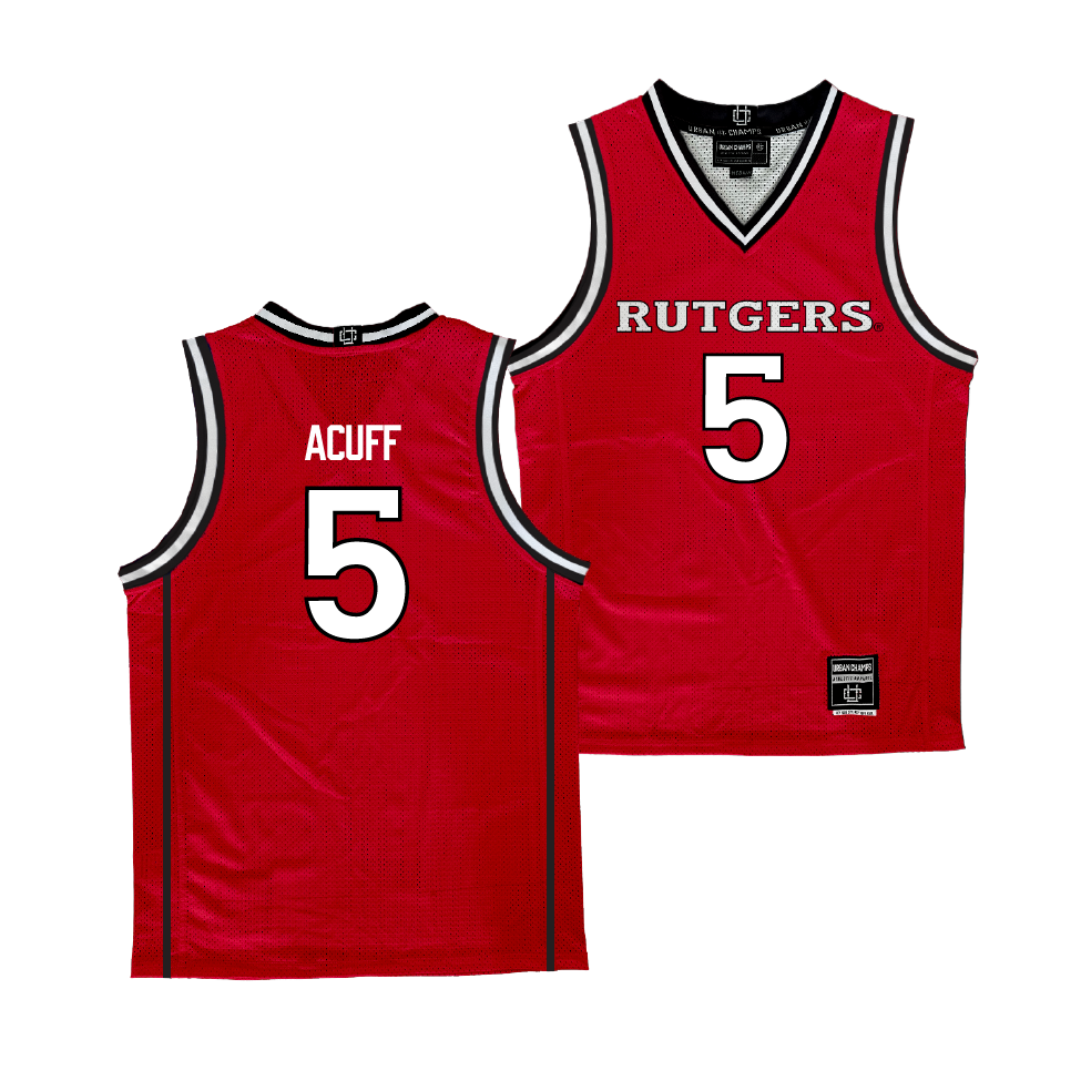 Rutgers Men's Basketball Red Jersey - Tyson Acuff