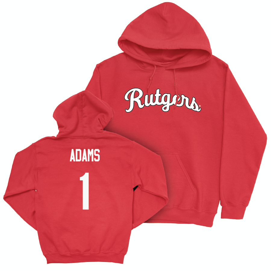 Red Women's Basketball Script Hoodie  - Destiny Adams