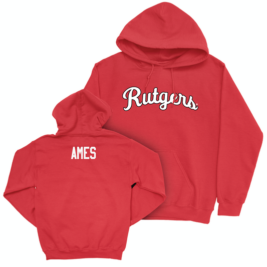 Red Women's Track & Field Script Hoodie  - Tey'ana Ames