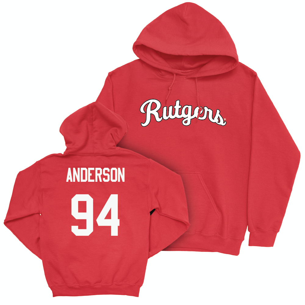 Red Football Script Hoodie  - Jakob Anderson