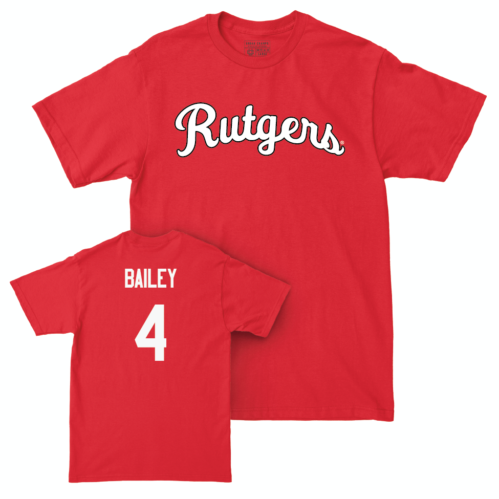 Red Men's Basketball Script Tee  - Ace Bailey