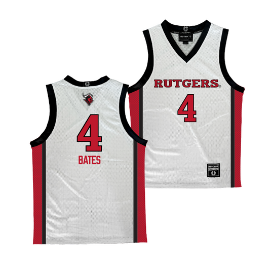 Rutgers Women's Basketball White Jersey - Antonia Bates