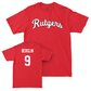 Red Baseball Script Tee  - Quinn Berglin