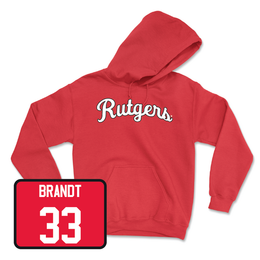 Red Women's Basketball Script Hoodie - Kennedy Brandt