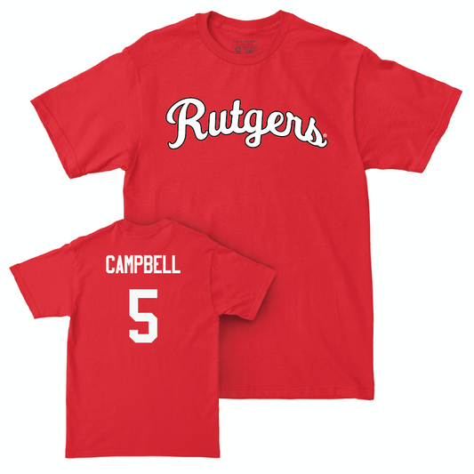 Red Football Script Tee  - CJ Campbell