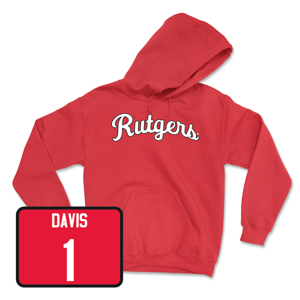 Red Men's Basketball Script Hoodie - JaMichael Davis