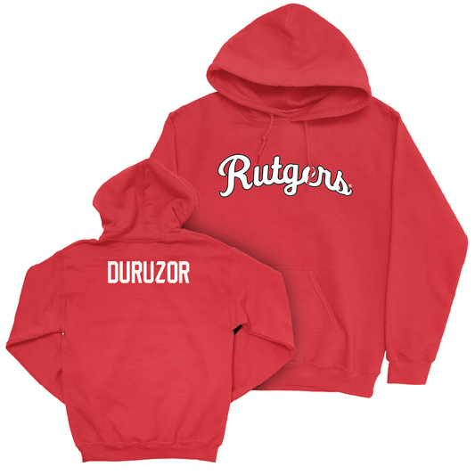 Red Women's Track & Field Script Hoodie  - Success Duruzor