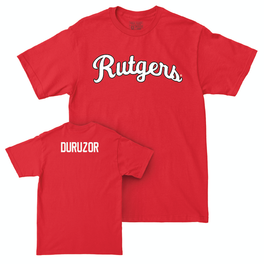 Red Women's Track & Field Script Tee  - Success Duruzor