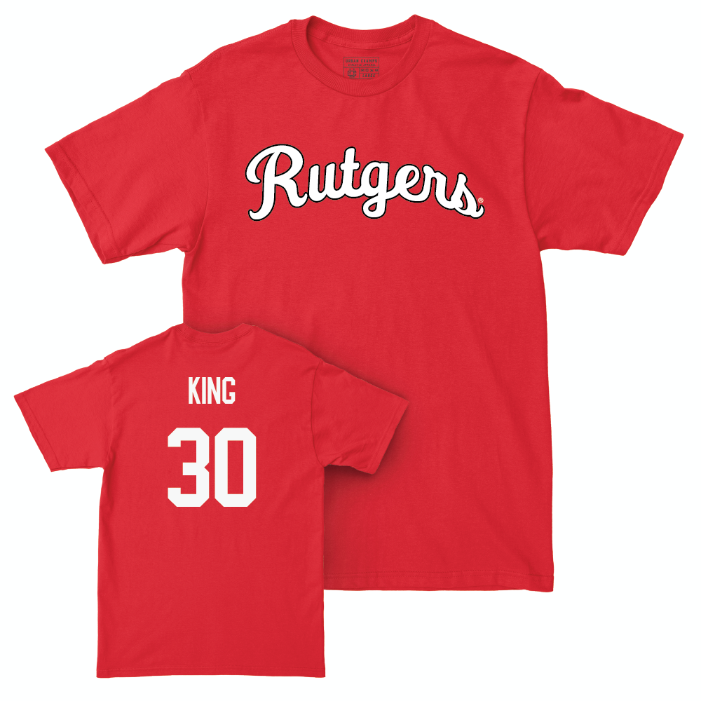 Red Football Script Tee  - Elijah King