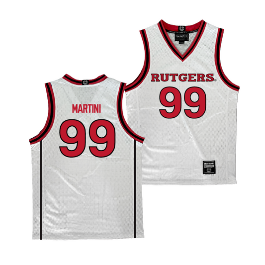 Rutgers Men's Basketball White Jersey - Zach Martini