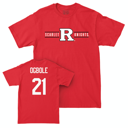 Red Men's Basketball Scarlet Knights Tee - Emmanuel Ogbole