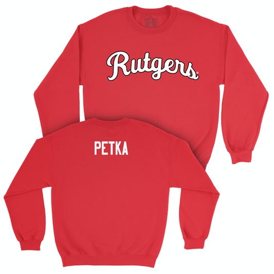 Red Women's Rowing Script Crew  - Breylan Petka