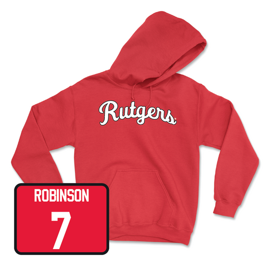 Red Track & Field Script Hoodie - Sincere Robinson