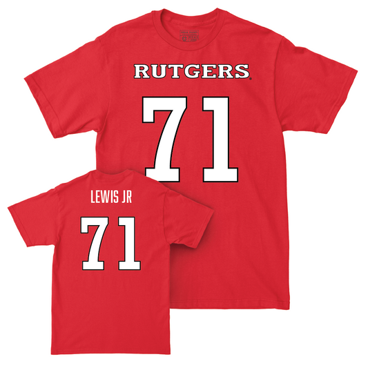 Red Football Shirsey Tee - Aaron Lewis Jr | #71 Youth Small