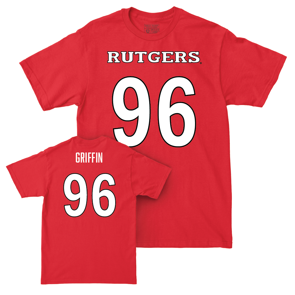 Red Football Shirsey Tee - Keshon Griffin | #96 Youth Small