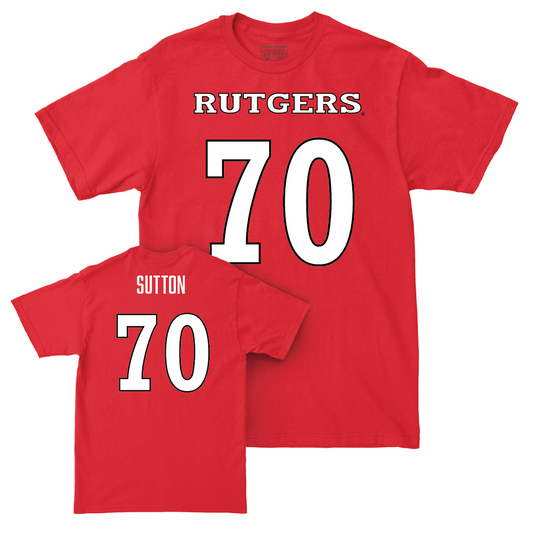 Red Football Shirsey Tee - Reggie Sutton | #70 Youth Small