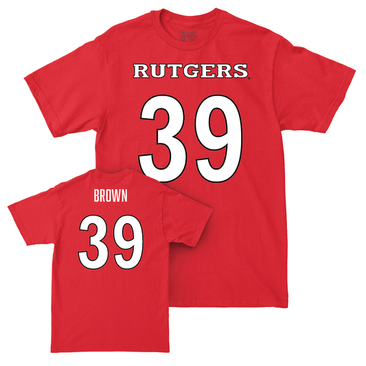 Red Football Shirsey Tee - Trent Brown | #39 Youth Small