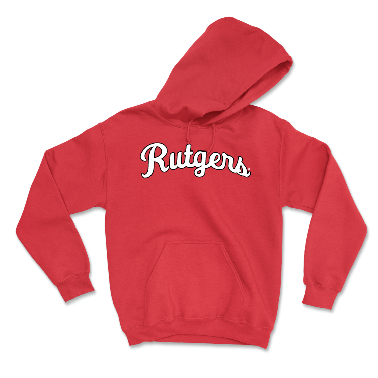 Red Football Script Hoodie - Taj White