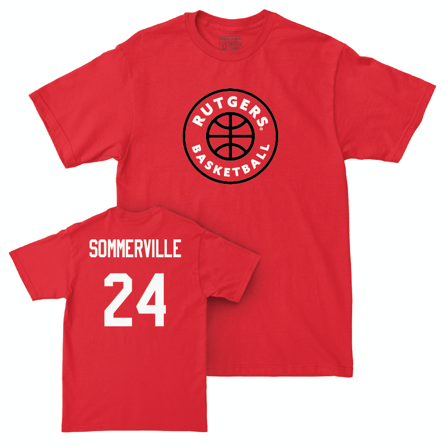 Red Men's Basketball Hardwood Tee  - Lathan Sommerville