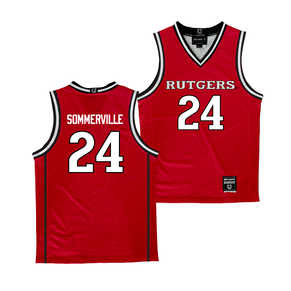 Rutgers Men's Basketball Red Jersey  - Lathan Sommerville